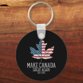 トランプおもしろいアメリカ国旗が再びカナダを素晴らし作る キーホルダー (正面)