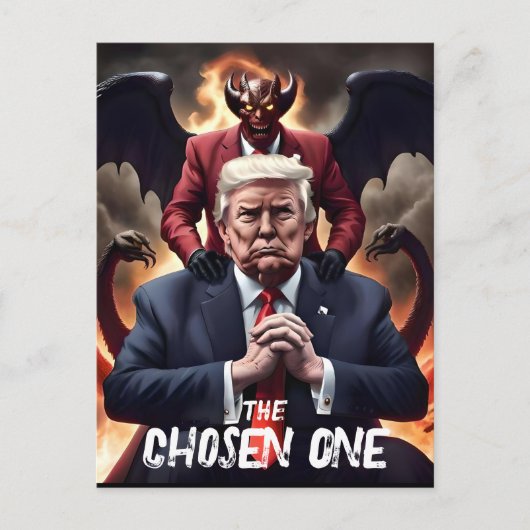 トランプおもしろいアンチキリストが選んだ一人 ポストカード (正面)