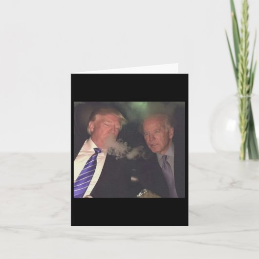 トランプおもしろいアンドバイデン氏喫煙 カード (正面)