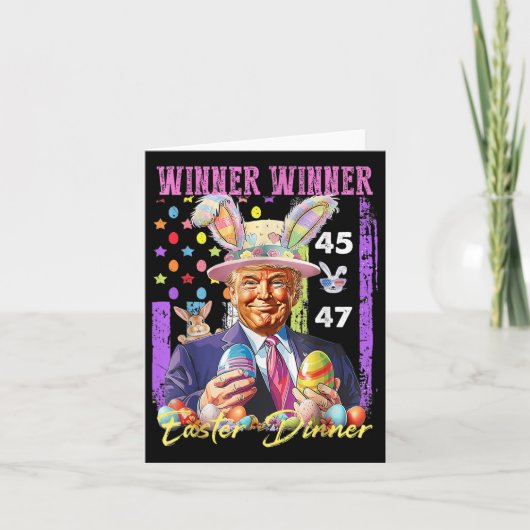 トランプおもしろいイースター勝者イースターディナーラブ カード (正面)