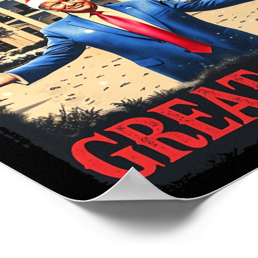 トランプおもしろいクリスマスは再び素晴らしクリスマスパジャマ ポスター (角)