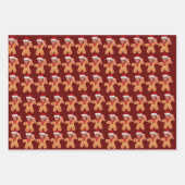 トランプおもしろいクリスマスカスタム顔フォトジンジャーブレッド ラッピングペーパーシート (正面3)