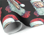 トランプおもしろいクリスマスサンタアートポートレートグラフィック ラッピングペーパー (ロールコーナー)