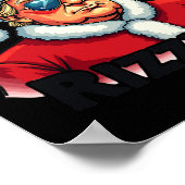 トランプおもしろいクリスマスサンタクロース ポスター (角)