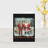 トランプおもしろいクリスマスサンタ私はクリスマスに家に帰る カード (黄色い花)