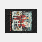 トランプおもしろいクリスマスサンタ私はクリスマスに家に帰る フリースブランケット (正面(横))