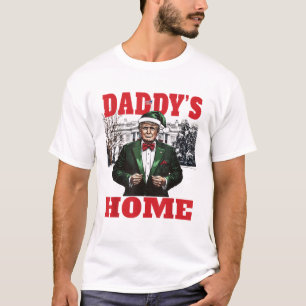 トランプおもしろいクリスマスダディズホームホワイトハウス Tシャツ