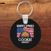 トランプおもしろいクリスマスデザイン優勝者Cookie キーホルダー (正面)