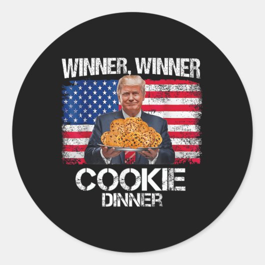 トランプおもしろいクリスマスデザイン優勝者Cookie ラウンドシール (正面)