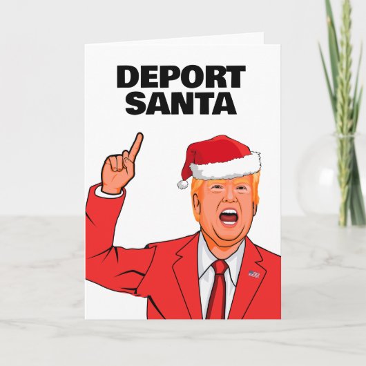 トランプおもしろいクリスマスデポートサンタ カード (正面)