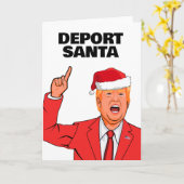 トランプおもしろいクリスマスデポートサンタ カード (黄色い花)