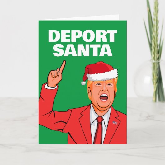 トランプおもしろいクリスマスデポートサンタ カード (正面)