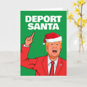 トランプおもしろいクリスマスデポートサンタ カード (黄色い花)