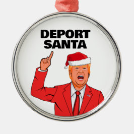 トランプおもしろいクリスマスデポートサンタ メタルオーナメント