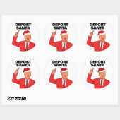 トランプおもしろいクリスマスデポートサンタ ラウンドシール (シート)