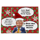 トランプおもしろいクリスマス ラージペーパーバッグ (正面)