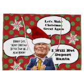 トランプおもしろいクリスマス ラージペーパーバッグ (裏面)