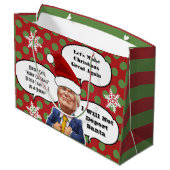 トランプおもしろいクリスマス ラージペーパーバッグ (裏面アングル)