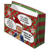 トランプおもしろいクリスマス ラージペーパーバッグ (正面アングル)