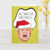 トランプおもしろいクリスマス：私が欲しいのは再集計だけだ カード (黄色い花)