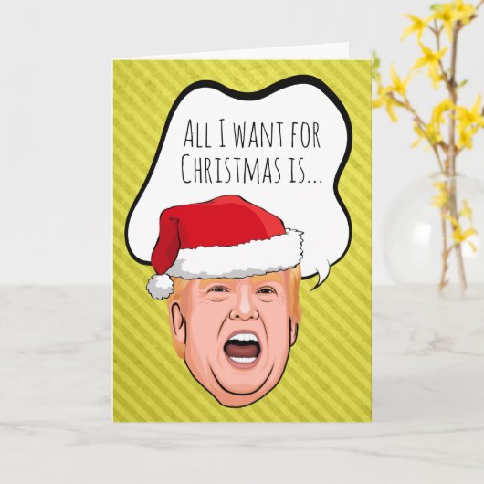 トランプおもしろいクリスマス:私が欲しいのは再集計だけだ カード (黄色い花)