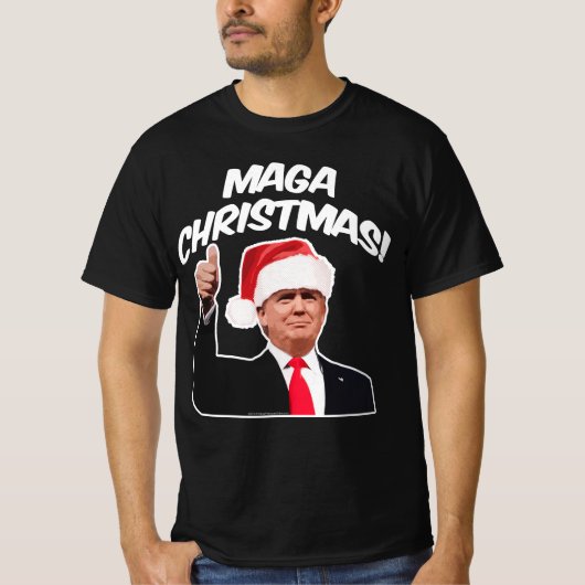 トランプおもしろいクリスマス Tシャツ (正面)