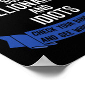 トランプおもしろいサポーターのバカと億万長者 ポスター (角)