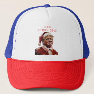 トランプおもしろいサンタクロースのクリスマスカード キャップ