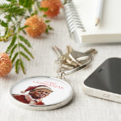 トランプおもしろいサンタクロースのクリスマスカード キーホルダー (側面)