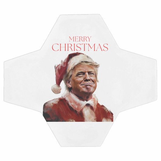 トランプおもしろいサンタクロースのクリスマスカード サッカーボール (フラット)