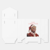 トランプおもしろいサンタクロースのクリスマスカード フェイバーボックス (見開き)