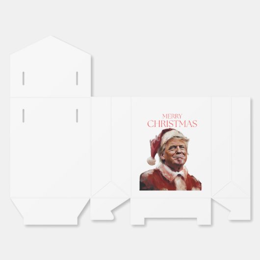 トランプおもしろいサンタクロースのクリスマスカード フェイバーボックス (見開き)