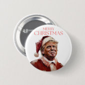 トランプおもしろいサンタクロースのクリスマスカード 缶バッジ (正面&裏面)