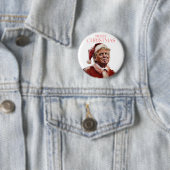 トランプおもしろいサンタクロースのクリスマスカード 缶バッジ (インサイチュ)
