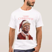 トランプおもしろいサンタクロースのクリスマスカード Tシャツ (正面)