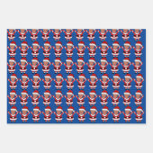 トランプおもしろいサンタクロースカスタム顔写真 ラッピングペーパーシート (正面3)