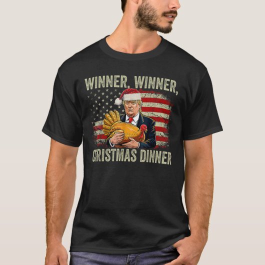 トランプおもしろいサンタ受賞者クリスマスディナー Tシャツ (正面)