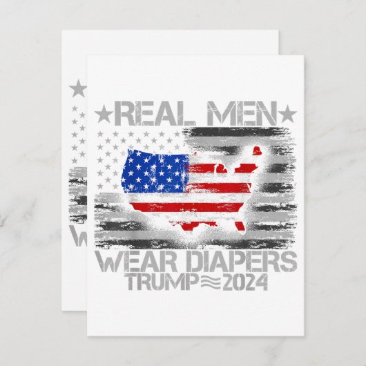 トランプおもしろいシャツメ実在ン衣服おむつトランプ2024 エンクロージャーカード (正面/裏面)