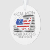 トランプおもしろいシャツメ実在ン衣服おむつトランプ2024 オーナメント (正面)