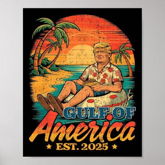 トランプおもしろいシャツ湾アメリカ湾Est 2025 ポスター (正面)