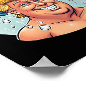 トランプおもしろいシャワーグリアー ポスター (角)