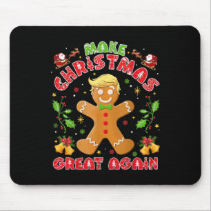 トランプおもしろいジンジャーブレッドマンメイク・クリスマス素晴らし マウスパッド