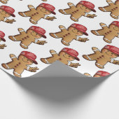 トランプおもしろいジンジャーブレッドマンメイク・クリスマス素晴らし ラッピングペーパー (角)