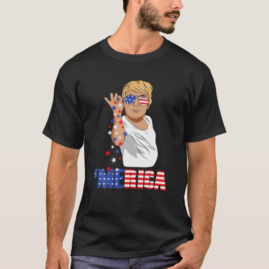 トランプおもしろいソルトメリカ7月のギフトの自由4th tシャツ (正面)