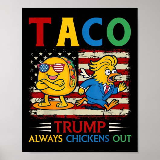 トランプおもしろいタコトランプは常に鶏を追い出す ポスター (正面)