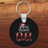 トランプおもしろいダンスサンタクロースのメリークリスマス キーホルダー (正面)