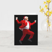 トランプおもしろいダンスサンタクロースクリスマスパジャム カード (黄色い花)