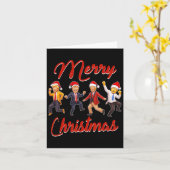 トランプおもしろいダンスサンタクロースクリスマスパジャム カード (黄色い花)