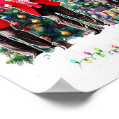 トランプおもしろいダンスサンタクロースクリスマスパジャム ポスター (角)