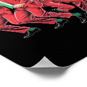 トランプおもしろいダンスサンタクロースクリスマスパジャム ポスター (角)